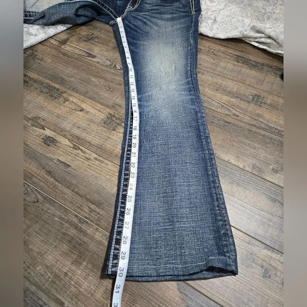 Miss Me JD1103B Bootcut Embellished Embroidered Y2K Jeans size 30